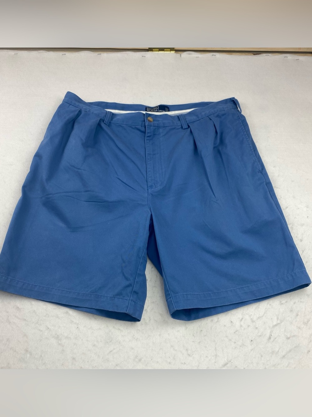 Vintage 90s Polo Ralph Lauren Tyler Pleated Shorts Mens 38 Blue Chino Macau